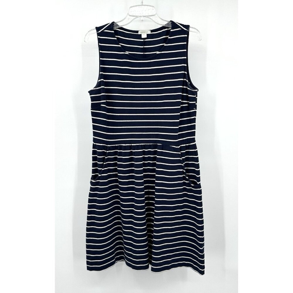 Navy Striped Sleeveless Dress